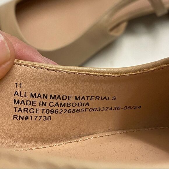 A New Day Maxine Slingback Ballet Flats Black tan Cap Toe square toe shoe 11 - Picture 4 of 7